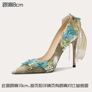 รองเท้าส้นสูงพิเศษ Lily Wei Butterfly Kiss Green Grass Original Fairy Shoes Size Small 18th Birthday