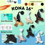 ALPHA Alkova Kona Corner Fan Wall Fan with Remote Control Ceiling Fan Designer Fan (MS16/Elise