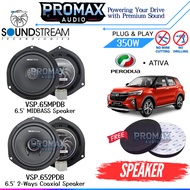 PERODUA ATIVA | SOUNDSTREAM VSP Black Series 350W Plug & Play MIDBASS And 2-Way Coaxial Speaker (6")