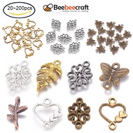 Beebeecraft 10~100 Pcs Flower/Heart/Butterfly/Leaf Alloy Tibetan Style Jewelry Connectors 18x13mm for Jewelry Making