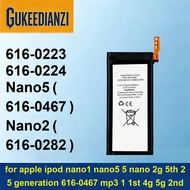 Battery 616-0223 616-0224BATTERY For Apple iPod NANO1 NANO5 5 Nano 2G 5TH 2 5 Generation 616-0467 MP