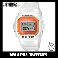 (OFFICIAL WARRANTY) Casio G-Shock DW-5600LS-7 Digital Orange Metalic Face White Transparent Resin Wa