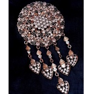 Bros Kebaya Kutubaru Rosegold Full Permata | Bros Pesta | Bros Kebaya Pengantin | Bros Besar Rosegol