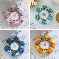 WITTE Succulent Plant Pot Coaster, Cup Accessories Hand-Knit Crochet Flower Coaster, Cotton Home Decoration Book Painted Pattern Handmade Cup Mat
