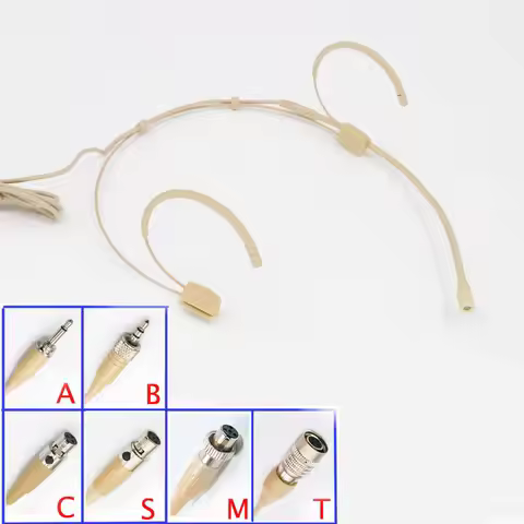 5PCS Pro Headworn Condenser Microphone Set with Sennheiser Wireless Transmitter 3.5mm Plug for Live 