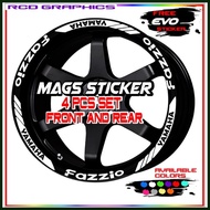 ∡ ☬ ∩ Mags Sticker Mio fazzio mags sticker 4pcs set front and rear sticker decals