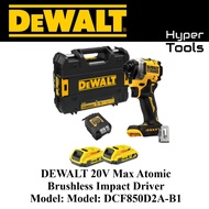 DEWALT 20V Max Atomic Brushless Impact Driver (Model: DCF850D2A-B1) *Include 1x Charger & 2pc 2.0Ah 
