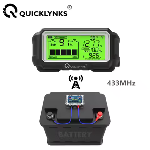 QUICKLYNKS BM5-D 12V LED Battery Tester Monitor Head Up Display Professional Battery Health Tester A
