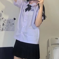 Preppy Style Thai School Uniform JK Lavender Short-Sleeved Student Shirt First Love All-Match Round 