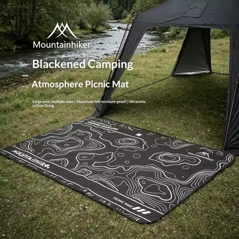 Mountainhiker Black Picnic Mat Extra Large Dirt-resistant Foldable Outdoor Mat for Camping Beach Par
