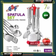 GANTUNGAN GSF 7PCS STAINLESS STEEL SPATULA SET GSF SPATULA/ + HANGING CONTAINER GSF 4406/ GSF4406/ G