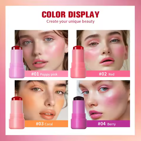 Milk Jelly Tint Stick Water Jelly Lip Gloss Sheer Cheek Stain Cooling Feel Natural Tint Multi Use Ma