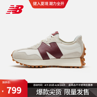 New Balance NB官方女鞋327系列WS327KA复古时尚运动休闲鞋 灰色/米白/酒红 WS327KA 37.5(脚长24cm)