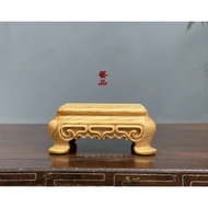 Yabo Small Base Wood Carving Small Table Small Stool Hollow Carving Log Desktop Small Table Base Orn