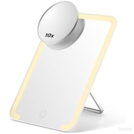 OMIRO Makeup Mirror with Light with 10 Times Magnifying Glass, 8 x 5 Inch Table Mirror, with Bracket
