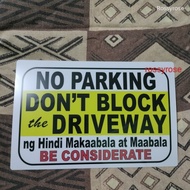 PVC No Parking Ng Hindi Makaabala at Maabala PVC Plastic Signage (like ID) 7.8x11 inches