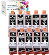 PGI-35 BK Ink Cartridge for 35 36 Ink Compatible with PIXMA IP100 IP110 TR150 Printer (10X PGI-35 Bl