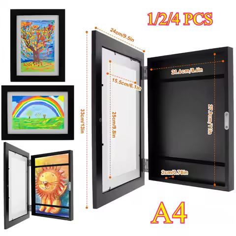 1/2/4Pcs Kids Art Frame Front Opening Kids Artwork Display Frame Changeable Kids Artwork Frame Holds
