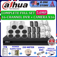 DAHUA 5MP Full Set 16-CHANNEL HD 1080P CCTV 16 CH DVR+Camera+HARD DISK+Power Supply+Cable+Connector