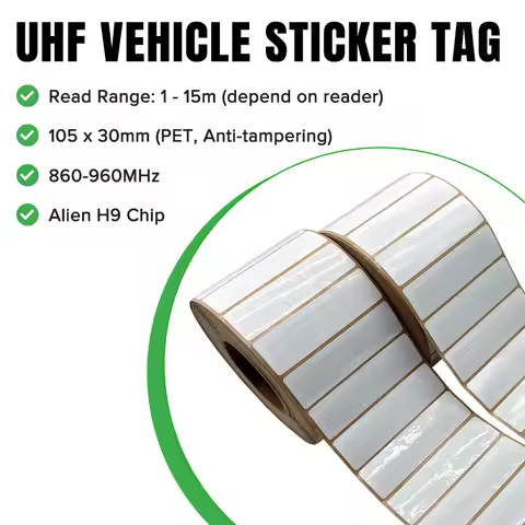 TF6050 Best Quality 860-960MHz Passive 3M Glue RFID UHF Windshield PET Material Sticker Tag Label fo