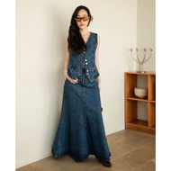 PO, NOT READY! Dp Denim Set Top & Skirt VS5354-1 idr 520,000(S-XL)