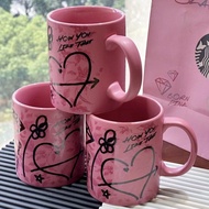 Starbucks blackpink Graffiti Cup Mug Pink Ceramic Cup Souvenir jennie jisoo