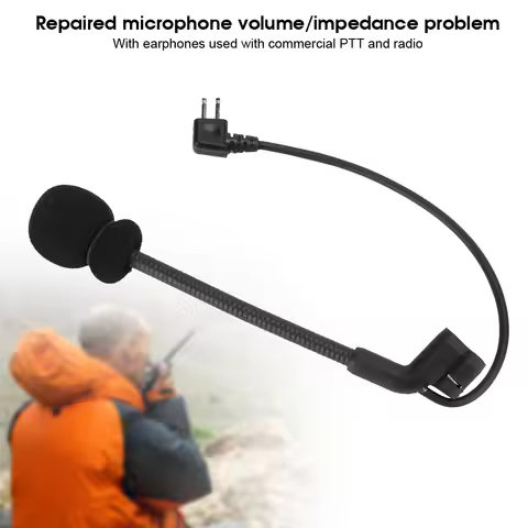Black Z Tactics Microphone MIC 2 Pin for Comtac II H50 Noise Reduction Headset Clear Sound Headset M