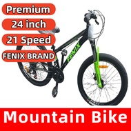 Fenix 24 Inch Alloy MTB Bike | Aluminum Frame | 24×2.125 Tire | 3×7 Speed | Mechanical Disc Brake | 
