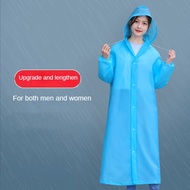 เสื้อกันฝนตัวยาวสำหรับผู้ใหญ่เสื้อกันฝนกันน้ำ Eva มีฮู้ดพอร์ตเสื้อคลุมกันฝนตกปลาตั้งแคมป์เดินทางได้ทั้งชายและหญิง