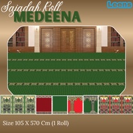 Medeena Roll Mosque Prayer Rug 105x570 cm | 8mm thick | Anti-Slip | Fits 10 Hours