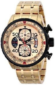 (Invicta) Invicta Men s 17205 AVIATOR 18k Gold Ion-Plated Watch-17205 (2014-05-16)