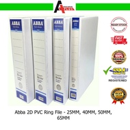 ABBA 2D PVC Ring File / Fail Kulit Keras Putih - 25MM, 40MM, 50MM, 65MM