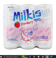 Lotte Milkis Strawberry Carbonated Drink 6x250mL