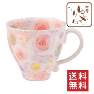 【送料無料】【工房ゆずりは】色彩ばら マグカップ ピンク/母の日にもおすすめ♪（かわいい ボタニカル コップ） / 食器 カップ 花柄 おもてなし 贈り物 ギフト