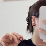 Simple Red Big Red Diamond Earrings Earrings MHCX