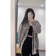 2025 Spring Summer Thin Style Mori Style Retro Striped Shirt Outer Wear Women Casual Lazy Style Shir