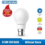 Megaman LED Bulb Light 9.5W  B22 2800K Warm White Eye Care