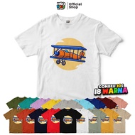 KATUN DISTRO T-SHIRT FOR BOYS AND GIRLS COMBED COTTON 30S HLO KIDZ AIRPLANE PICTURE