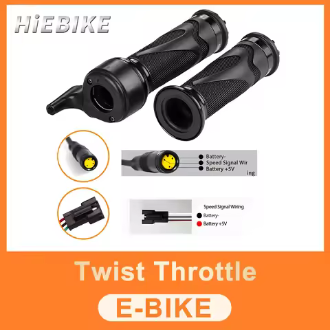 Waterproof 24V/36V/48V E-Bike Twist Throttle Grip for Bafang Motor, Plug Play Durable Connector Elec