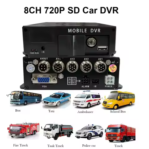 8 Channel SD AHD Mobile Car DVR 8CH 720P Car DVR/MDVR Vehicle Support 256G SD card MDVR Video Survei