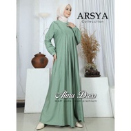 Grosir Baju Bandung17 Alina Dress Gamis Bahan Polo Linen Model Terbaru Spesial Baju Lebaran Termurah Kekinian 2022