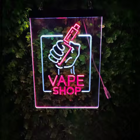 VAPE SHOP LED Neon Sign, Carved Using 3D Surface Carving Technology , Multipurpose Decorative Wall M