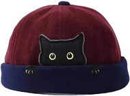 Brimless Melon Cap Kids Cute Kitty Cat Pattern Landlord Hat Men Women Beanie Hat Docker Cap Personal