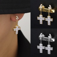 EASY ZHOU Men' Earrings Hiphop Cross Pendant Dangle Earring For Men Gold Color Dazzling Cubic Zircon