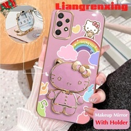 Casing SAMSUNG a13 5g a13 4g samsung a32 4g samsung a32 5g samsung a23 5g phone case Softcase silicone shockproof Cover new design Makeup mirror Hello Kitty Cat with Holder DDXKT01