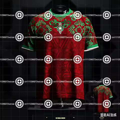 26 Lastest Hot Morocco Heritage Team World Competition Jersey T-Shirt Men's Soccer Kids Shirt Motorc