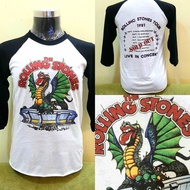 Reprint Sleeve 3q Three Tribes Print Absorb the Rolling Stones Tour 1981 Band T-shirt