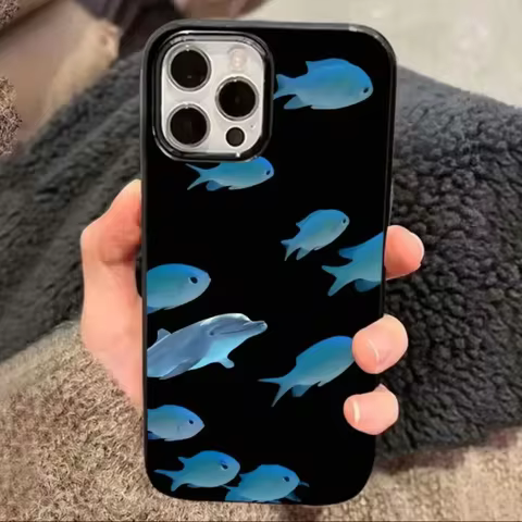 Cute Joyful Small Fish Group Phone Case For iPhone 16 Pro Max 15 Pro 14 13 12 11 Xr Xs Max 7 8Plus A