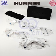 Frame Kacamata Pria Bulat Rimless Bor Hummer Titanium H 002 Original