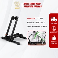 Foldable Alloy Bike Stand Floor Parking Rack Wheel Holder Fit 16"-29" Bikes Mountain Bike Road Bike